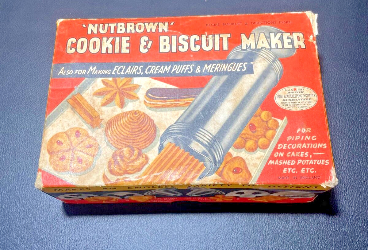 Vintage \'NUTBROWN\' Cookie & Biscuit Maker w Original Box