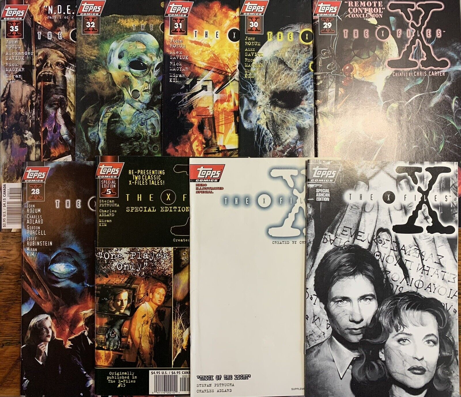 X-Files Comic Lot Ashcan Illustrated Special #1 5 28-32 35 (9 Books) Topps 1994