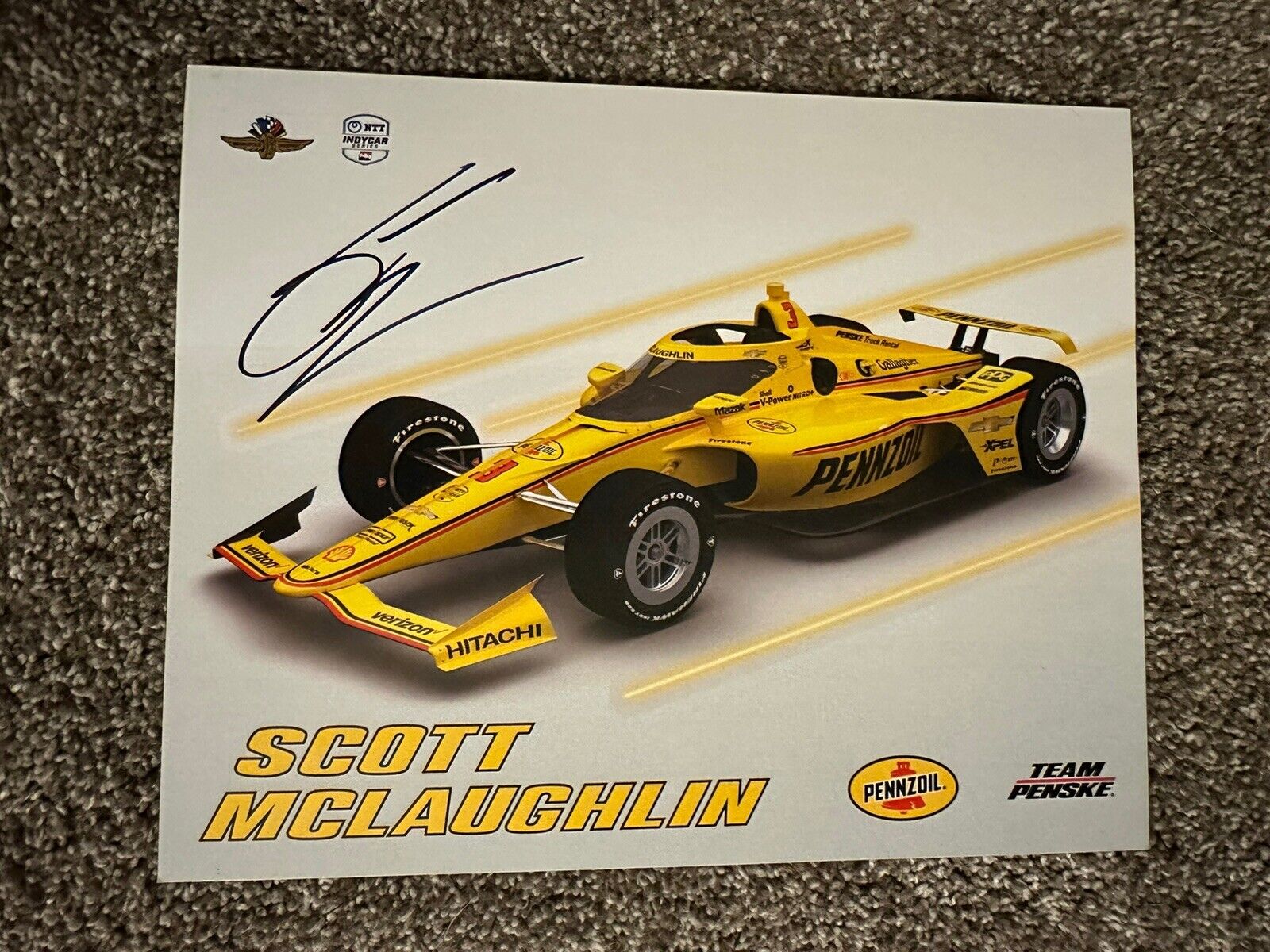 Scott McLaughlin 2024 Indy 500 Signed Car Promo Hero Card Indianapolis