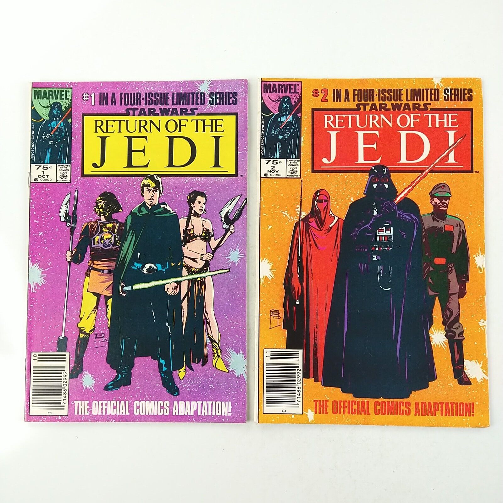 Star Wars: Return Of The Jedi #1 #2 Newsstand 75c CPV Variant Lot (1983 Marvel)