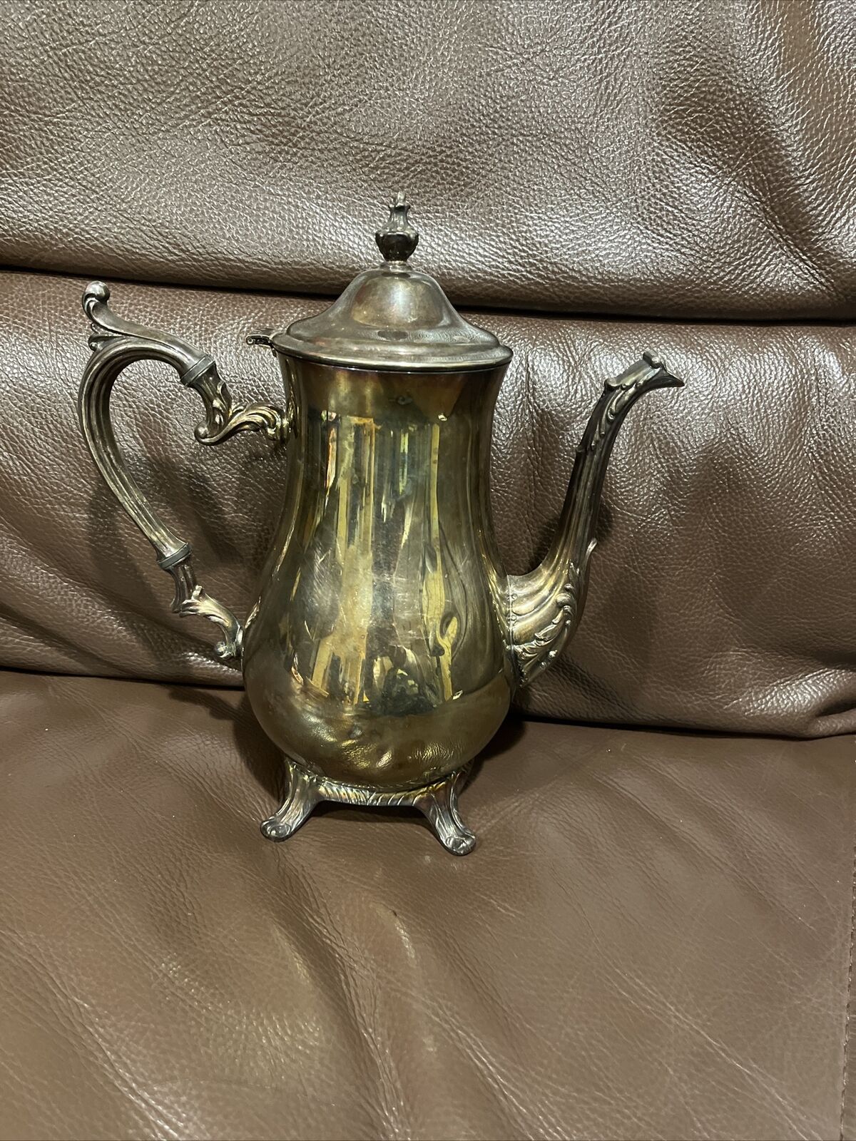 Vintage Large Brass Teapot Kettle Side Handle