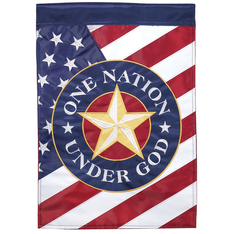 One Nation Under God Garden Double Applique Flag