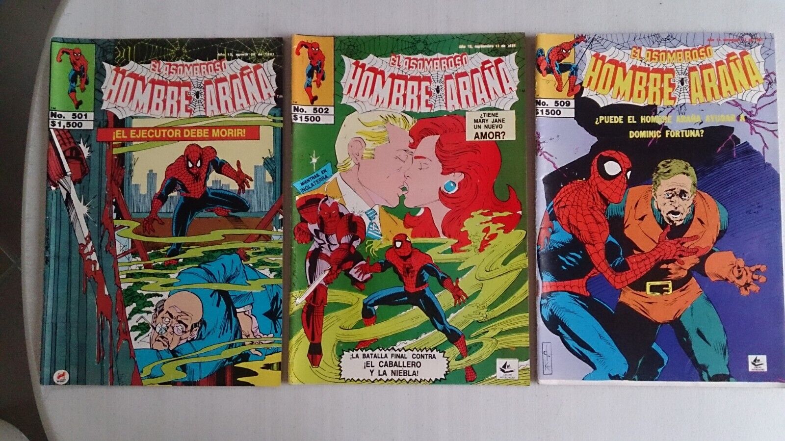 Vintage 1991 Amazing Spiderman 501, 502, 509 Novedades Mexico spanish Lot Of 3
