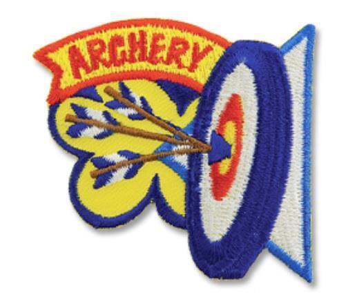Boy Girl cub ARCHERY Target Bow Arrow Fun Patches Badges GUIDES SCOUT Class Day
