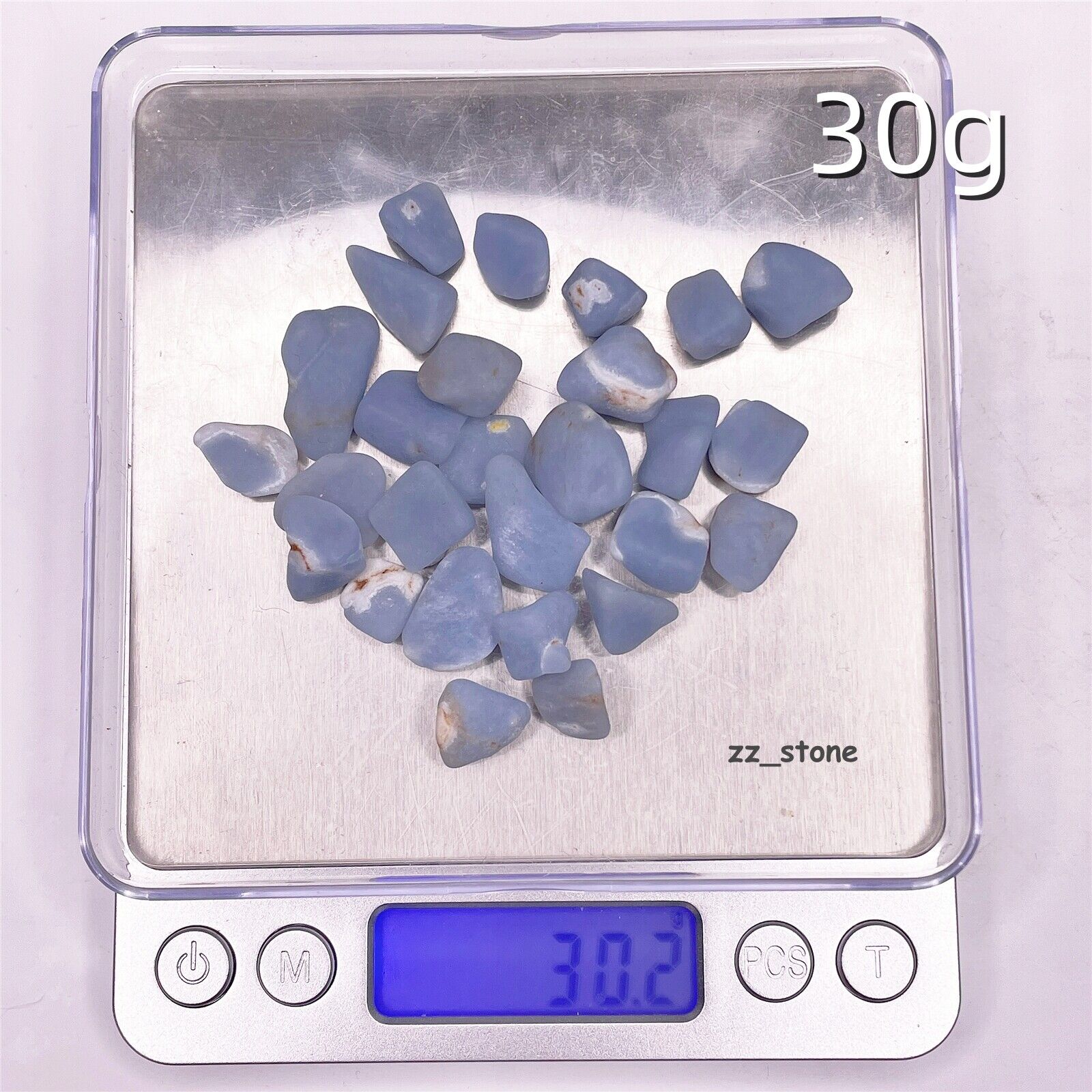 Natural Blue Angelite Chips Tumbled Crystal Gravel Healing Angel Stone Reiki