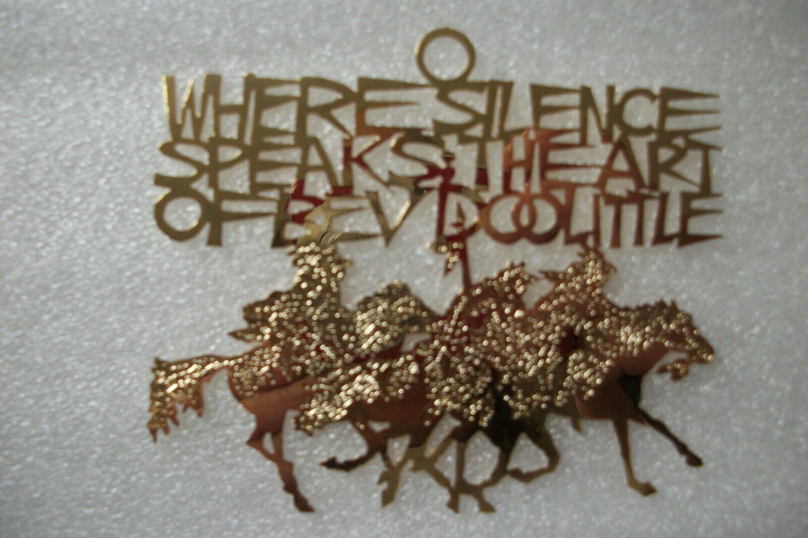 Bev Doolittle - Where Silence Speaks Gold Colored Metal Ornament  Indians Horses