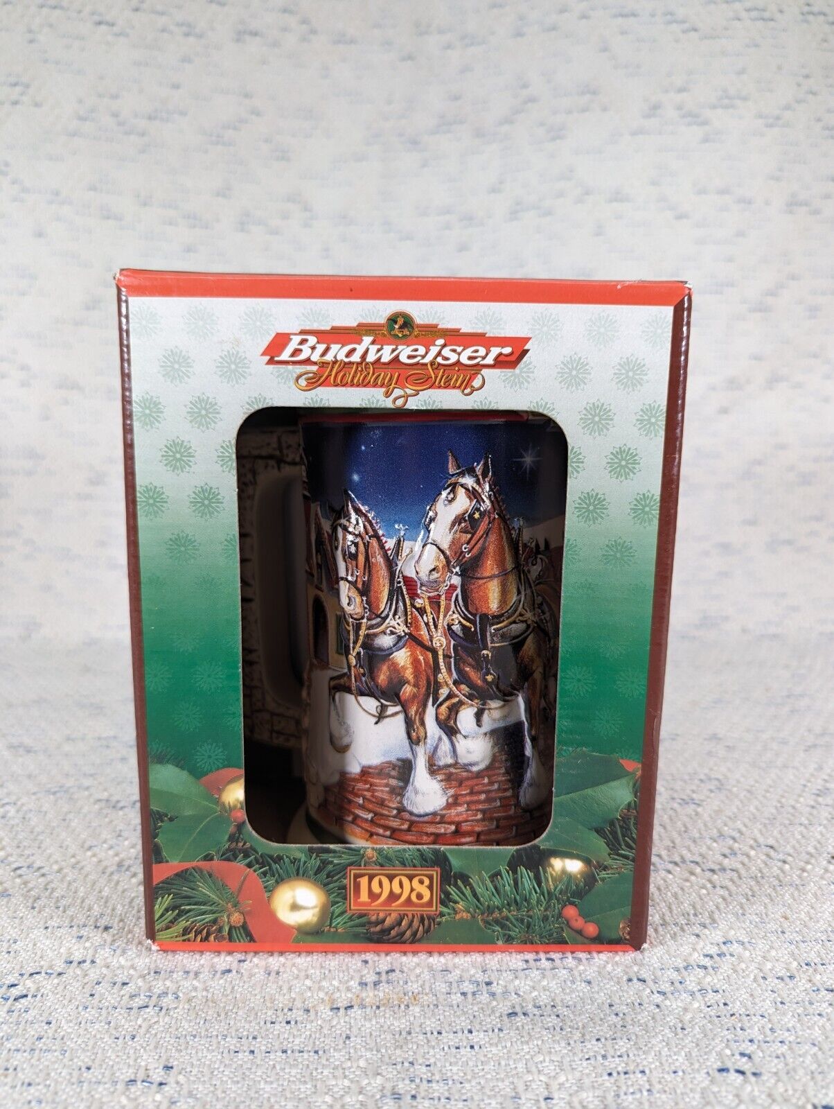 1998 Budweiser Grant’s Farm Holiday Stein – New in Box with COA