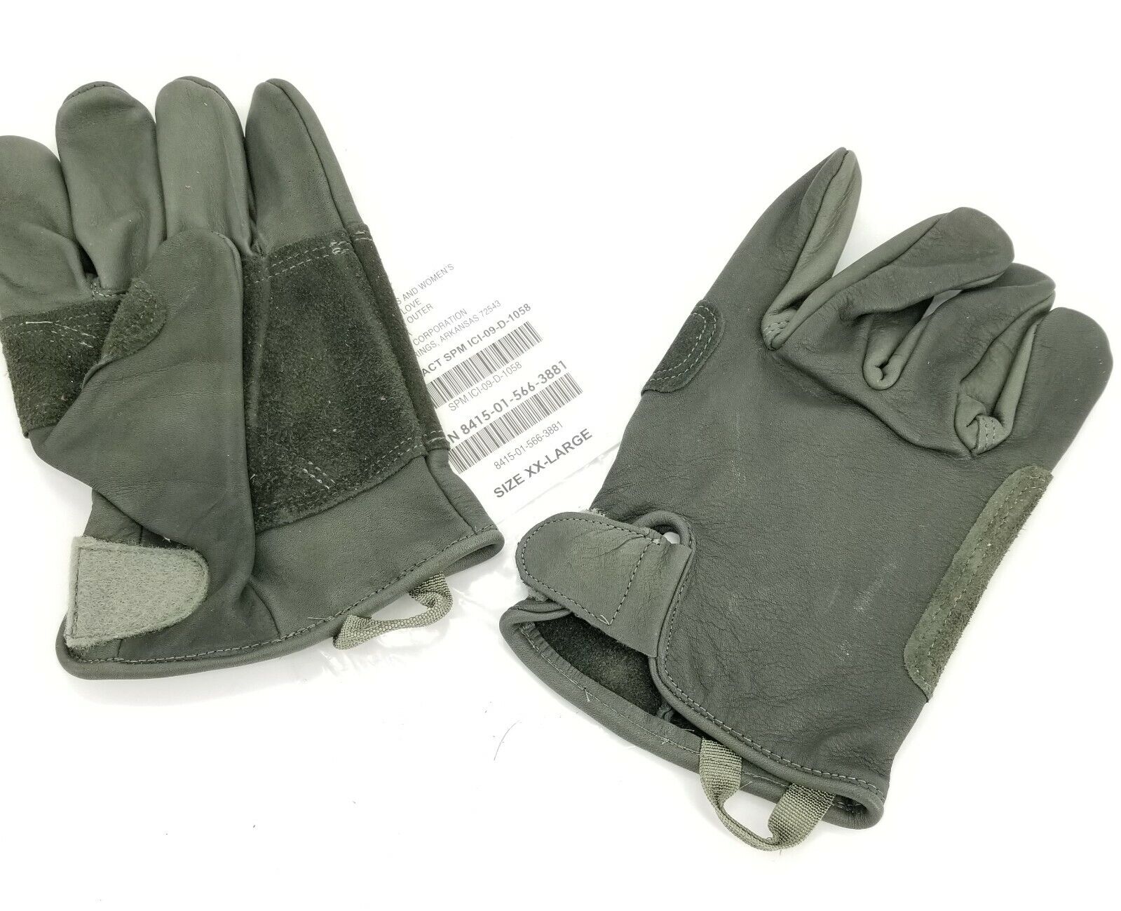 USGI Army Leather Light Duty Utility Work Gloves Foliage Green XX-LARGE XXL NSN 