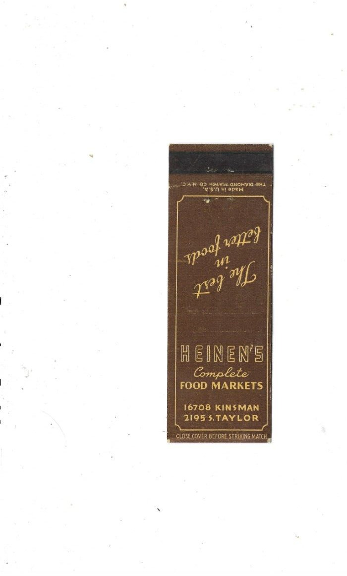 Vintage Matchcover Heinen's Complete Food Markets
