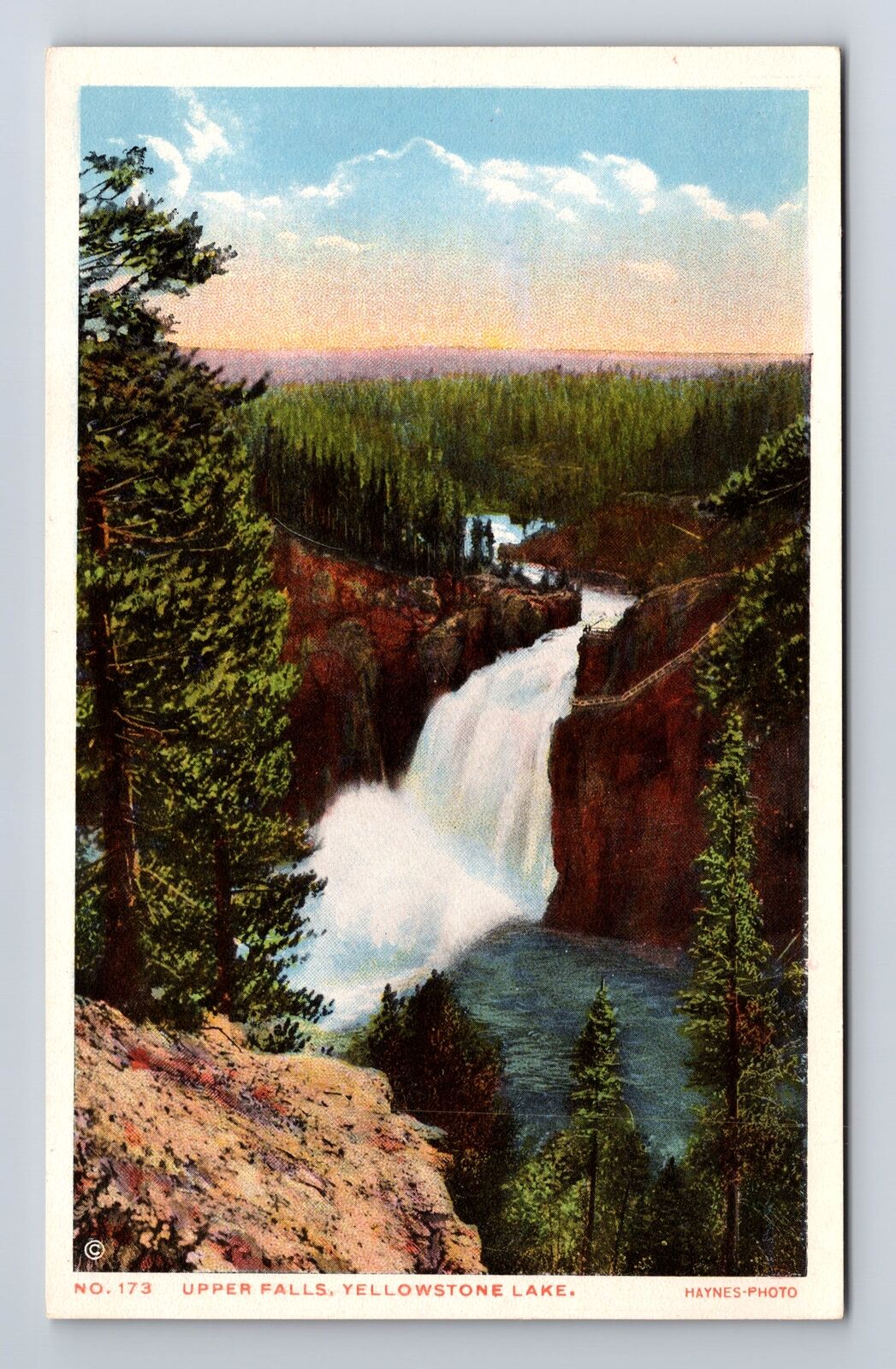 Yellowstone National Park-Upper Falls, Vintage Postcard