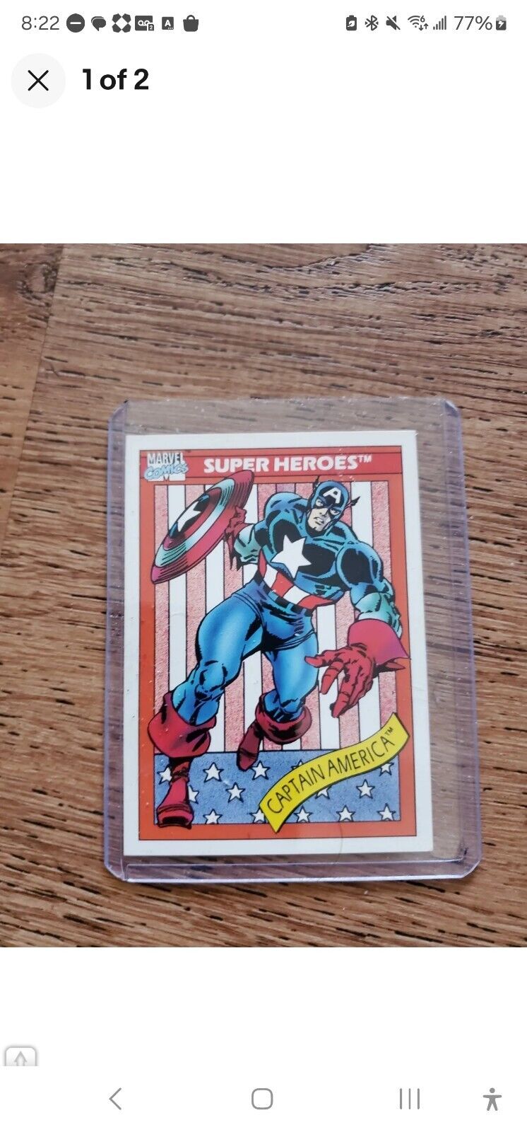 1990 Captain America #1 Marvel Comics Impel trading card M; sleeve & toploader