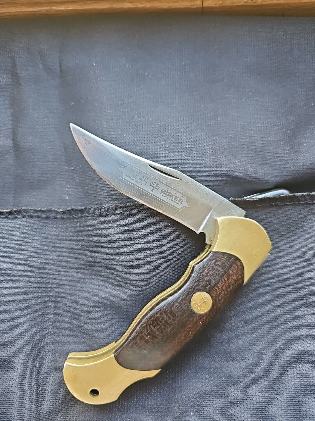 Boker Scout Folding Knife Lockback Brown/Gold Vintage JAHRE 135 1869-1900