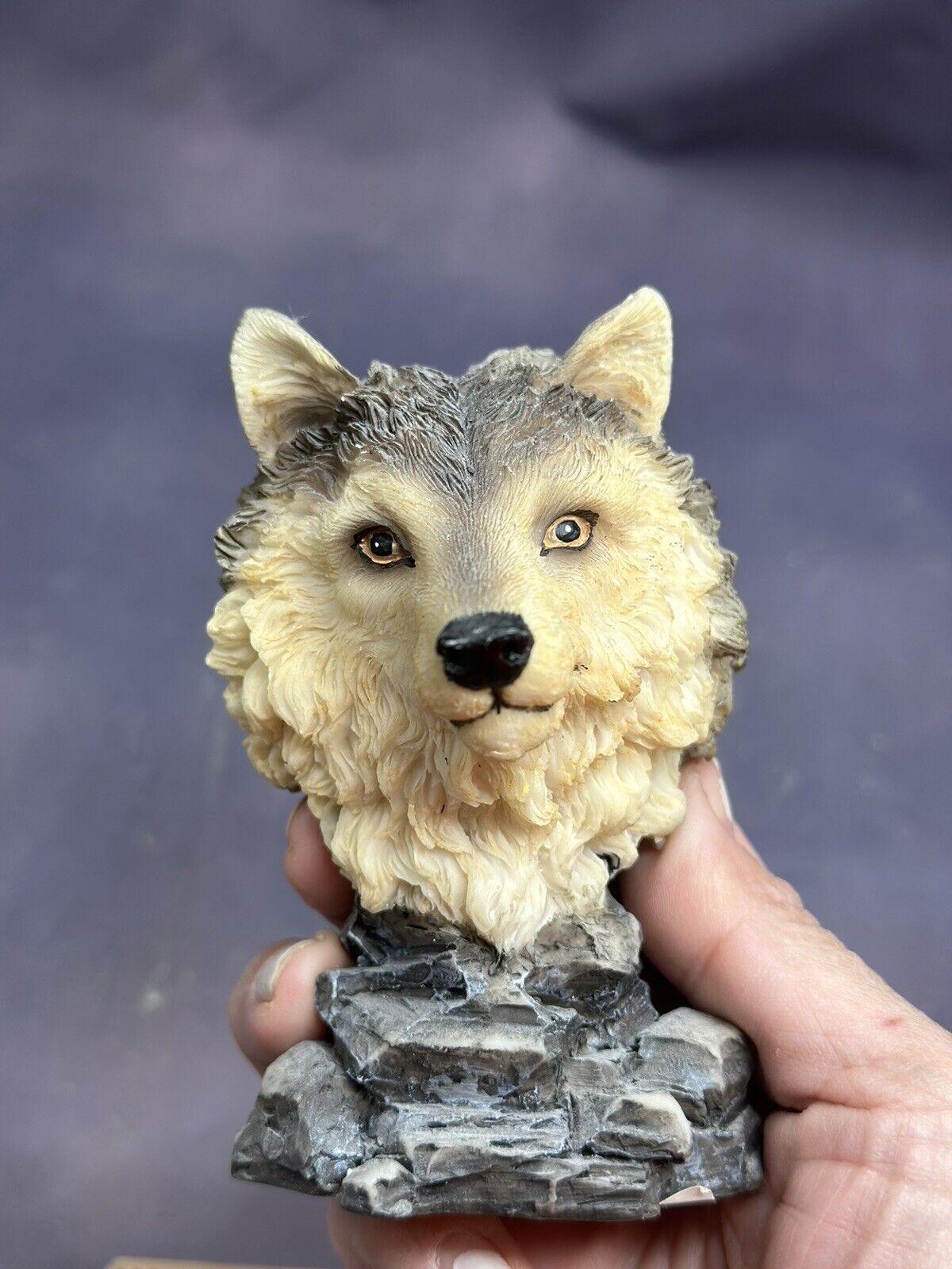 Vintage Wolf Head Statue Display Decorative Highly Detailed Display Piece Resin