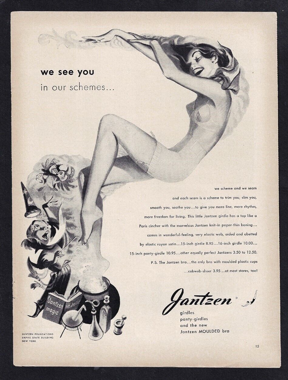 1948 JANTZEN Lingerie Pinup Print Ad 