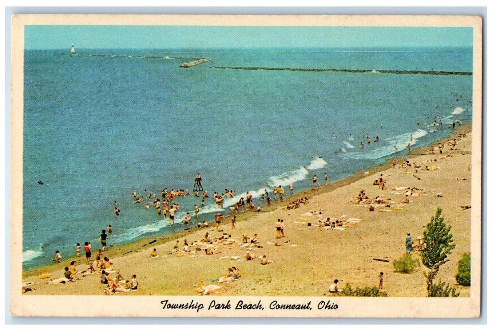 1967 View Of Township Park Beach Conneaut Ohio OH Posted Vintage Postcard