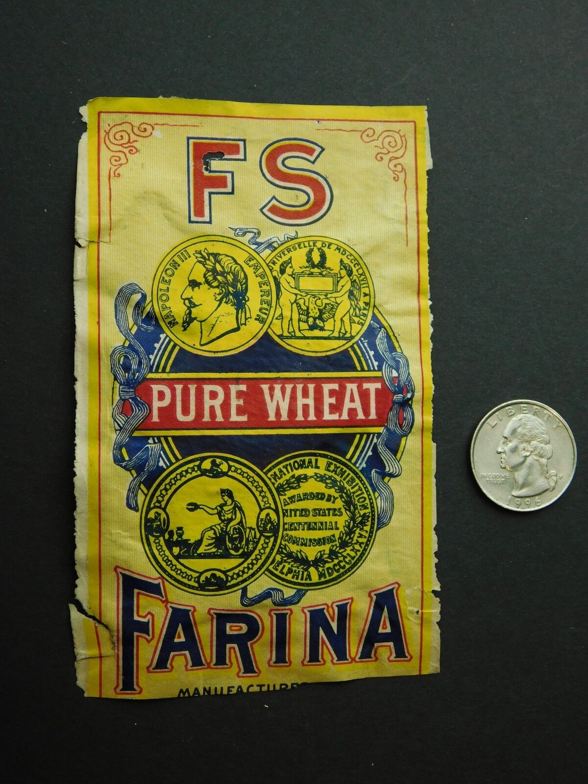FS Farina Pure Wheat Flour Authentic Victorian Label L3