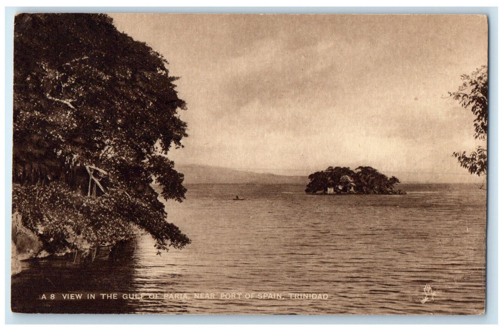 c1910 View in Gulf of Paria Near Port of Spain Trinidad and Tobago Postcard