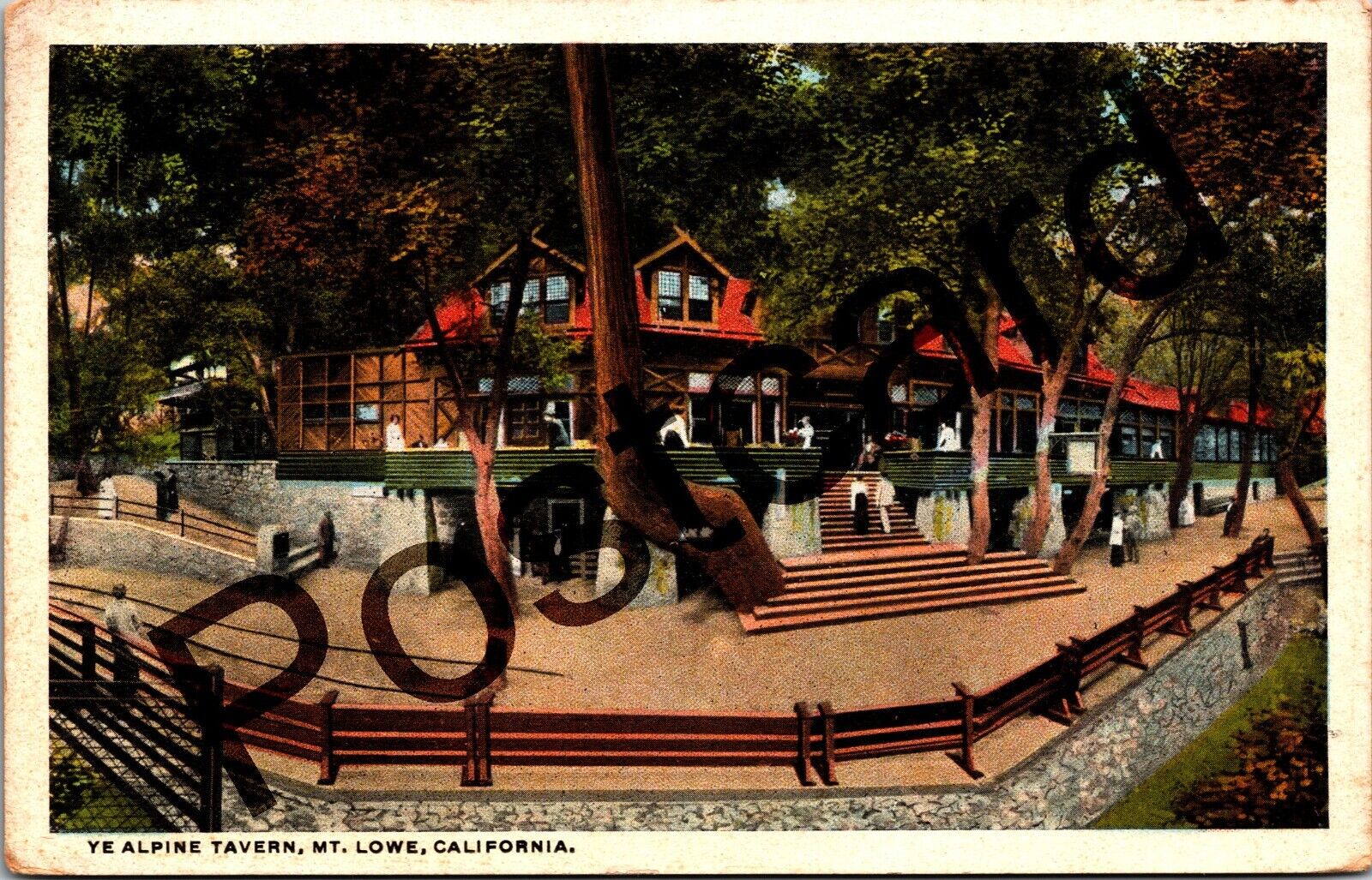 1922 MT. LOWE CA, Ye Alpine Tavern,  CT American Art postcard, jj170