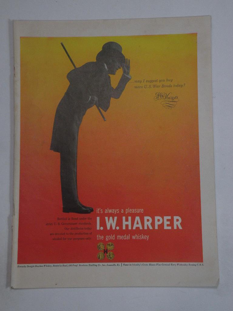 Magazine Ad* - 1943 - I.W. Harper Whiskey - World War II