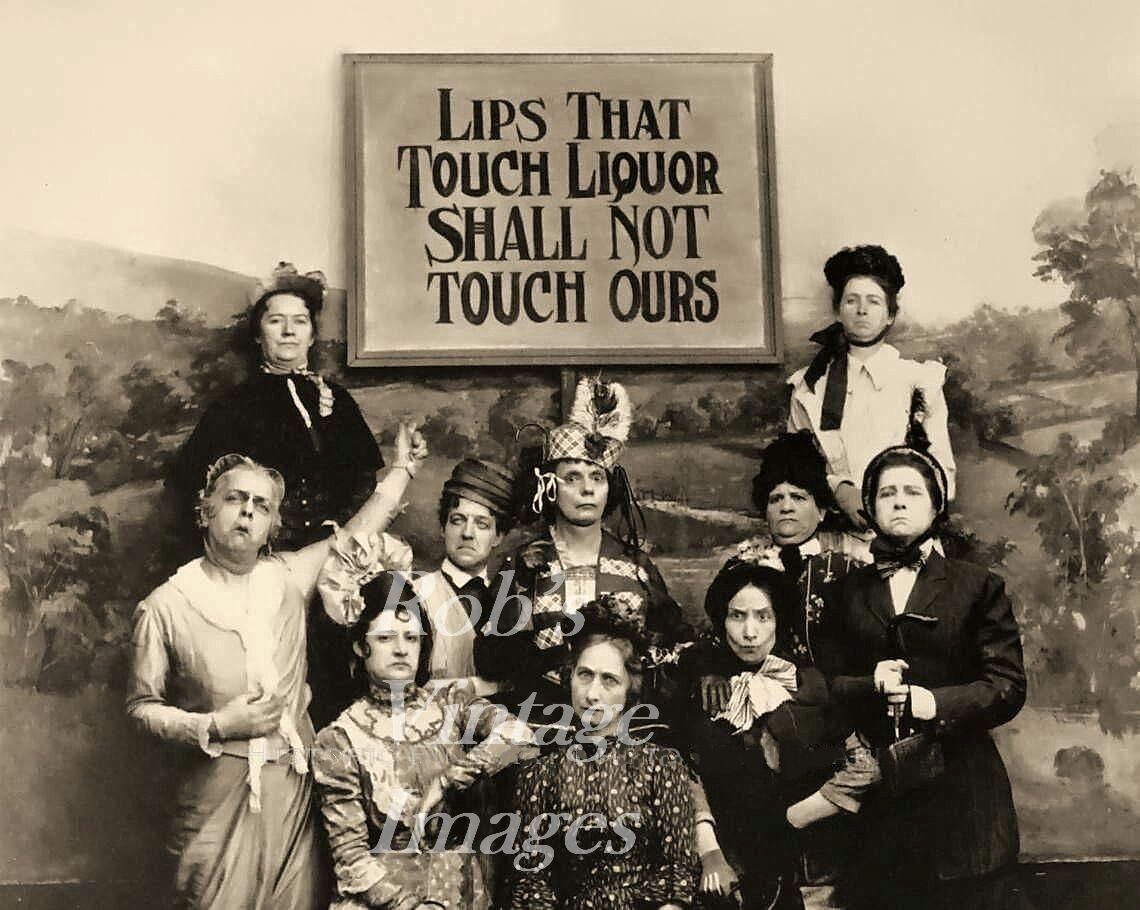Lips that Touch Liquor Prohibition Ladie Drinking Temperance photo Vintage