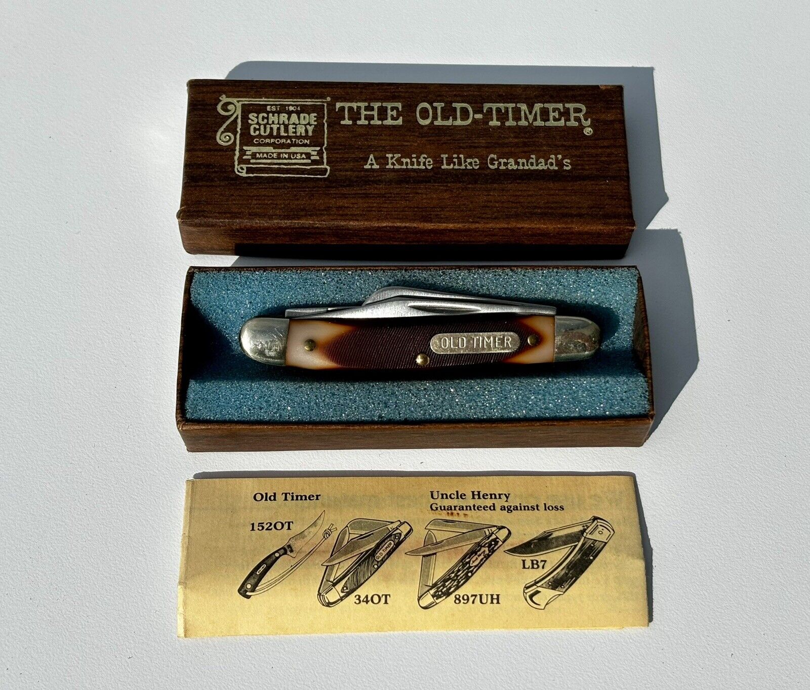 New Vintage Schrade USA 34OT (1080T) Old Timer Pocket Knife