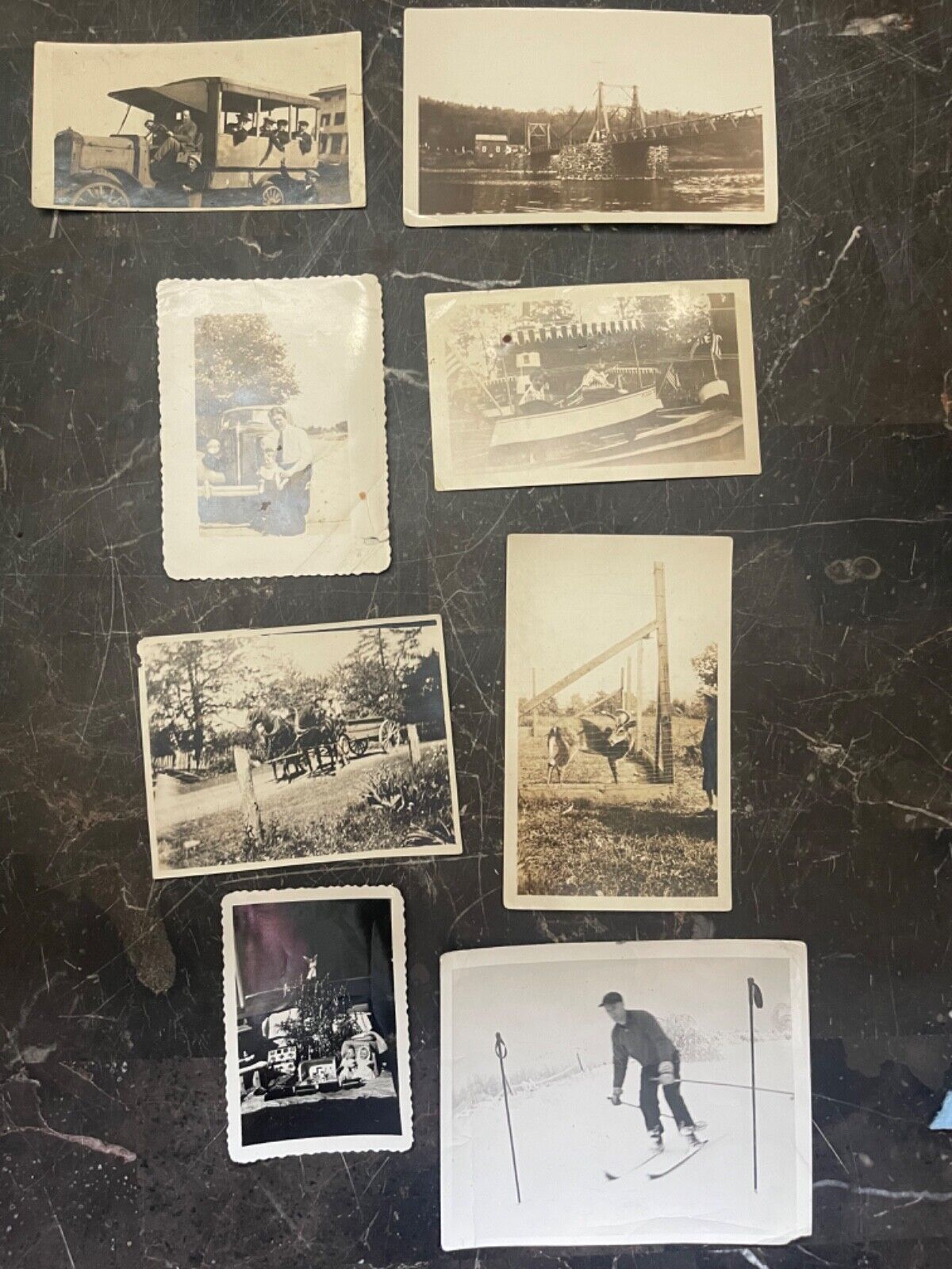 Vintage Lot Of 8 Black & White Photos From 1920s, 30s History Family-Free Ship