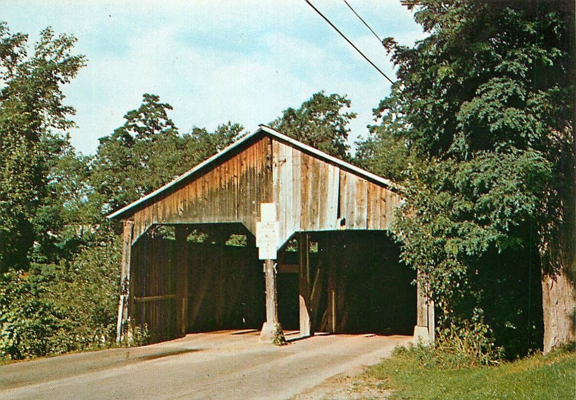 Postcard Pulpmill Covered Bridge, Middlebury, Vermont