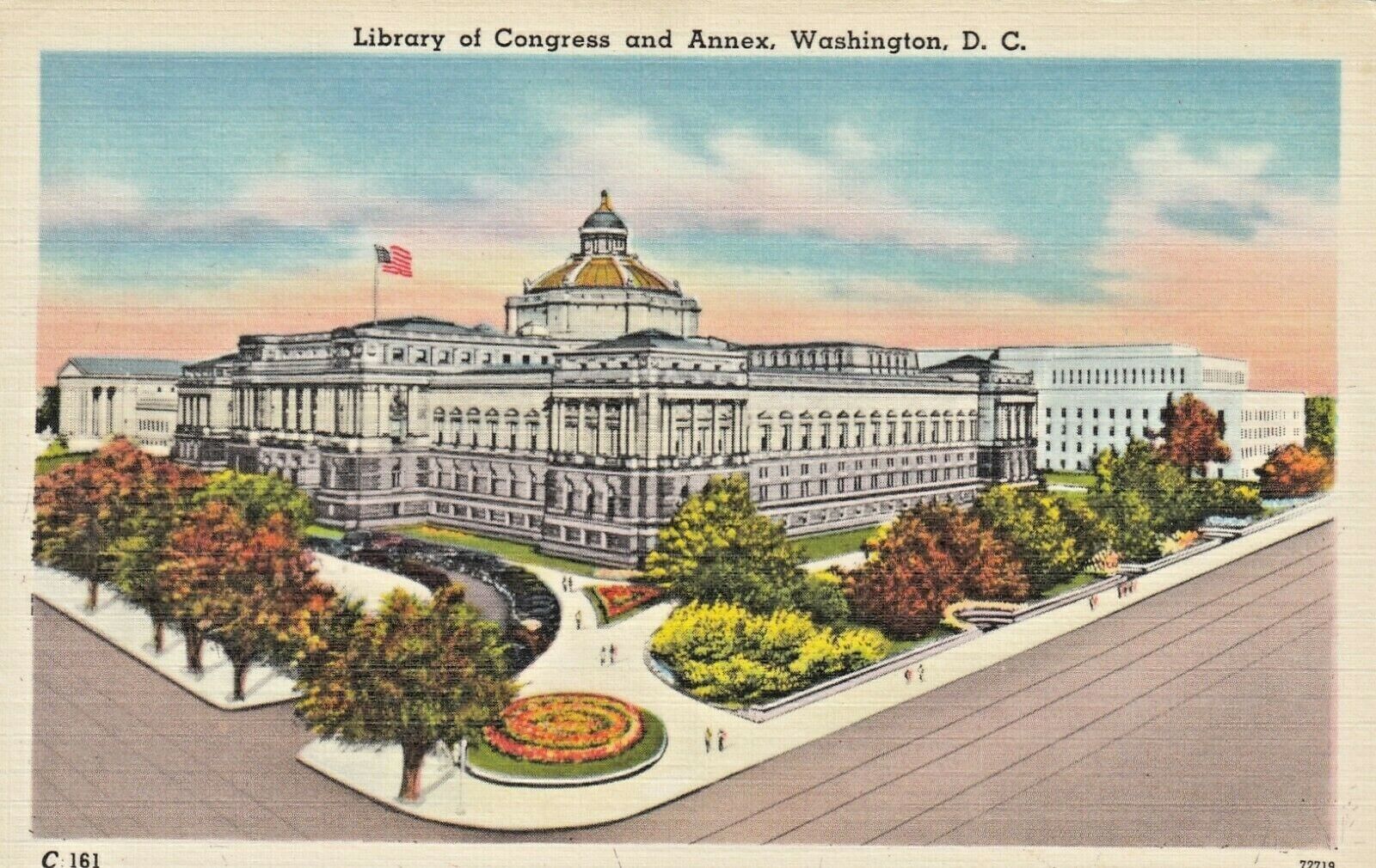 Vintage Postcard WASHINGTON D.C.  LIBRARY OF CONGRESS & ANNEX  LINEN  UNPOSTED