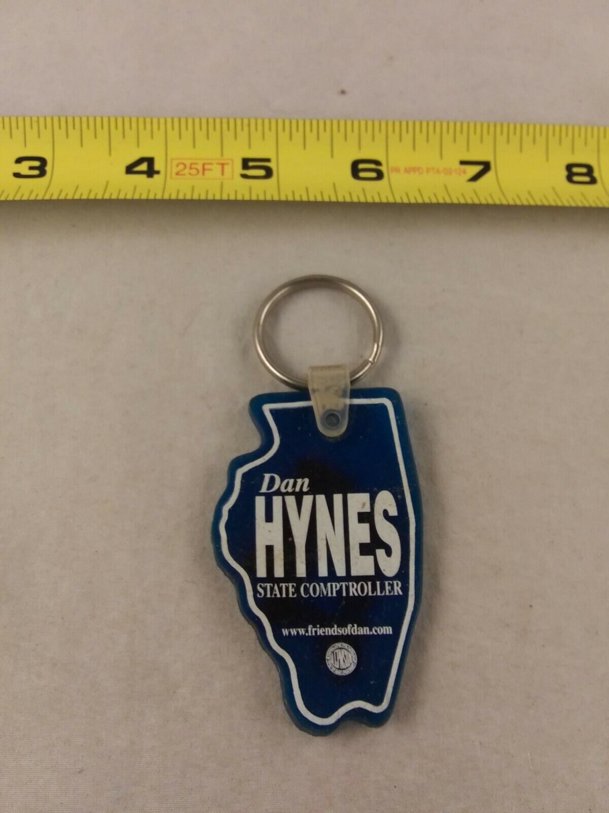 Vintage Dan Hynes Illinois Comptroller Keychain Key Chain Key Ring Fob *QQ74