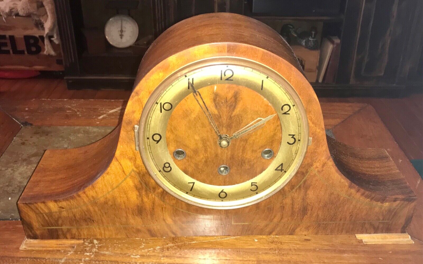 Antique Clock Mfg Germany BADUFA Mantle Clock Working no key