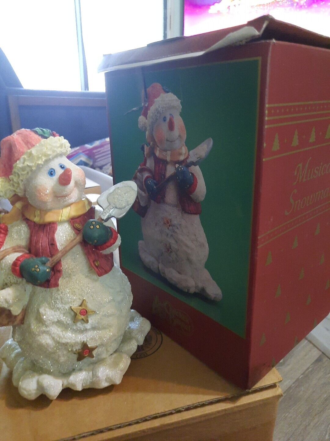Vintage Cracker Barrel Musical Snowman Tested Plays Frosty The Snowman With Box