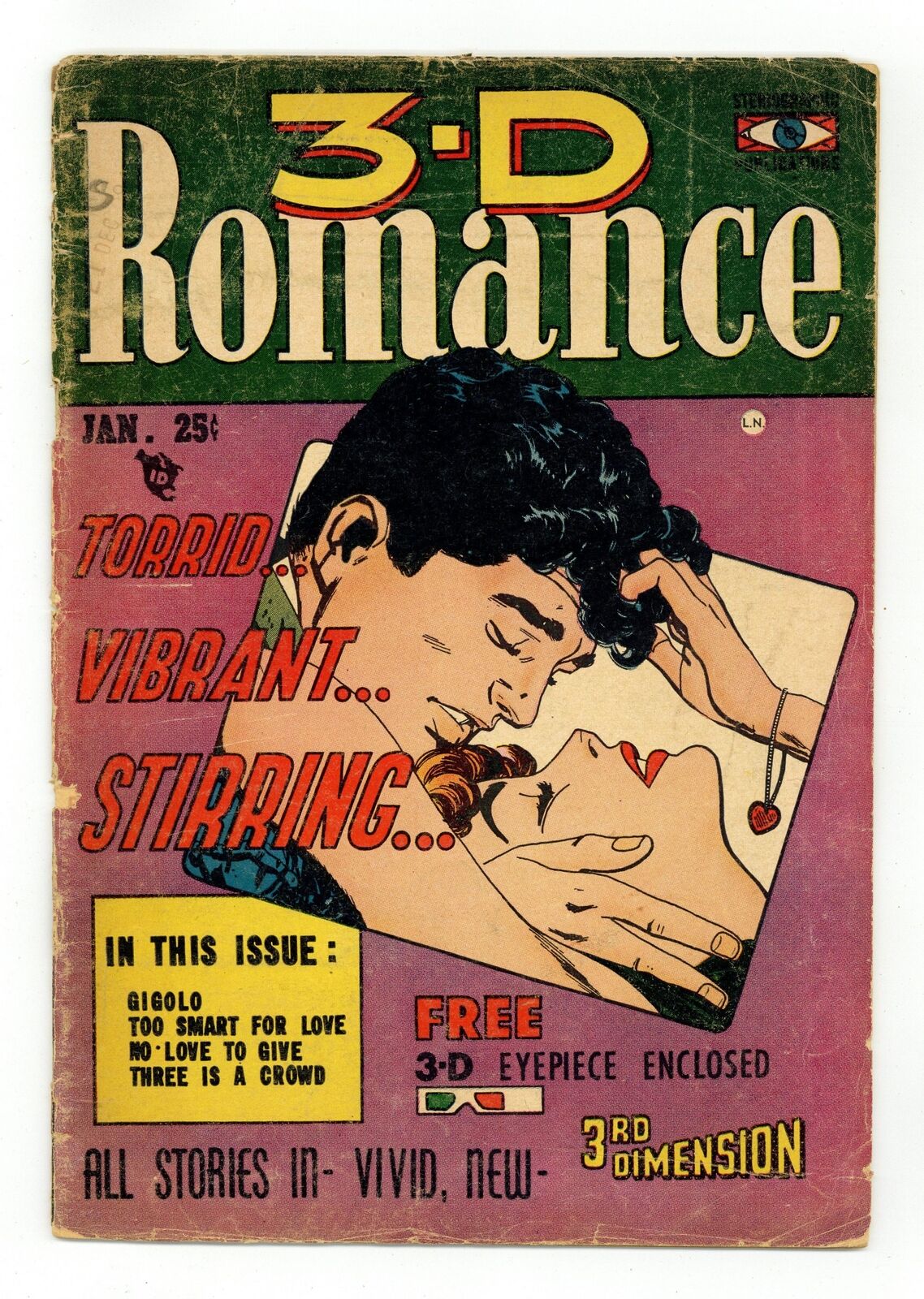 3-D Romance #1 GD 2.0 1954