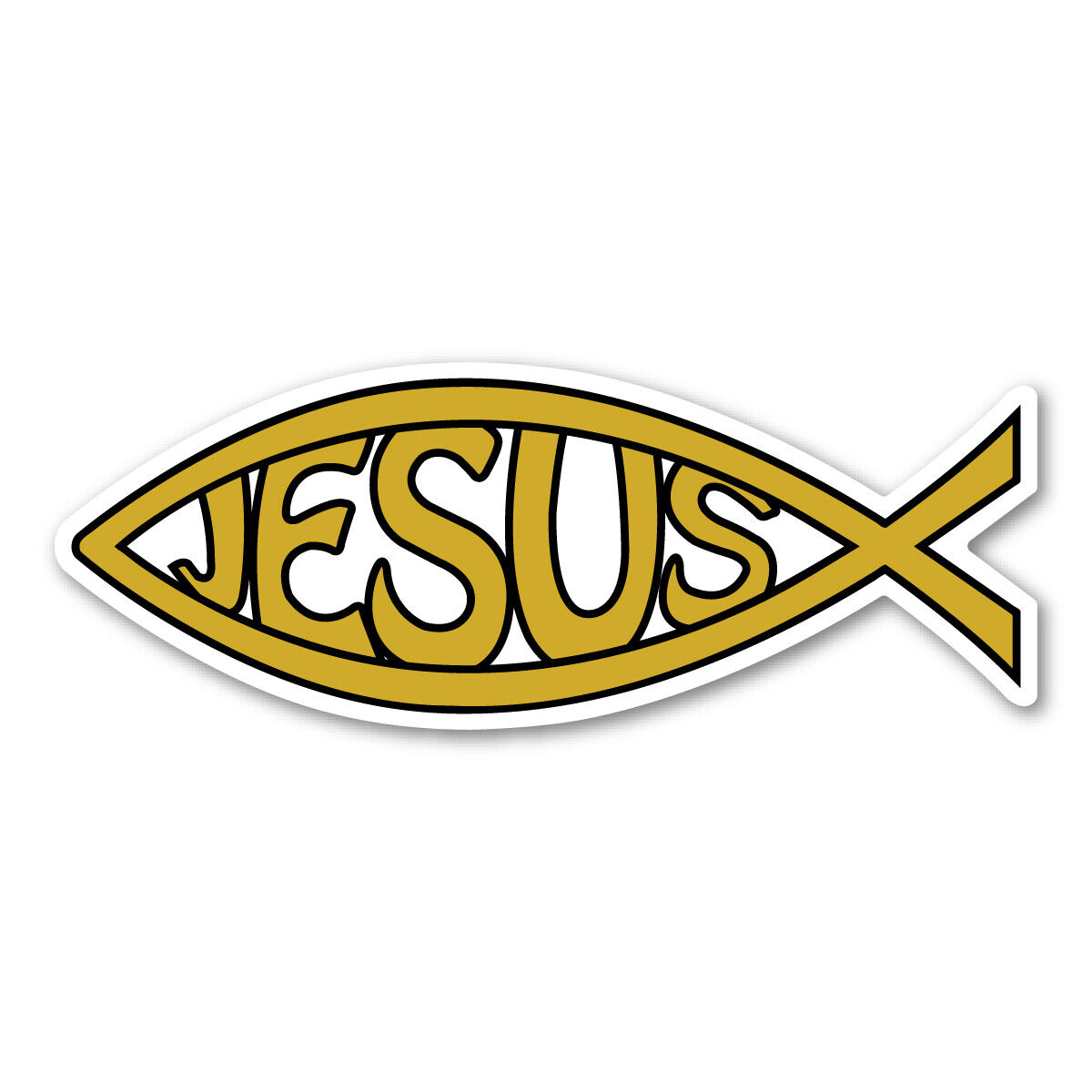Gold Jesus Fish Mini Magnet