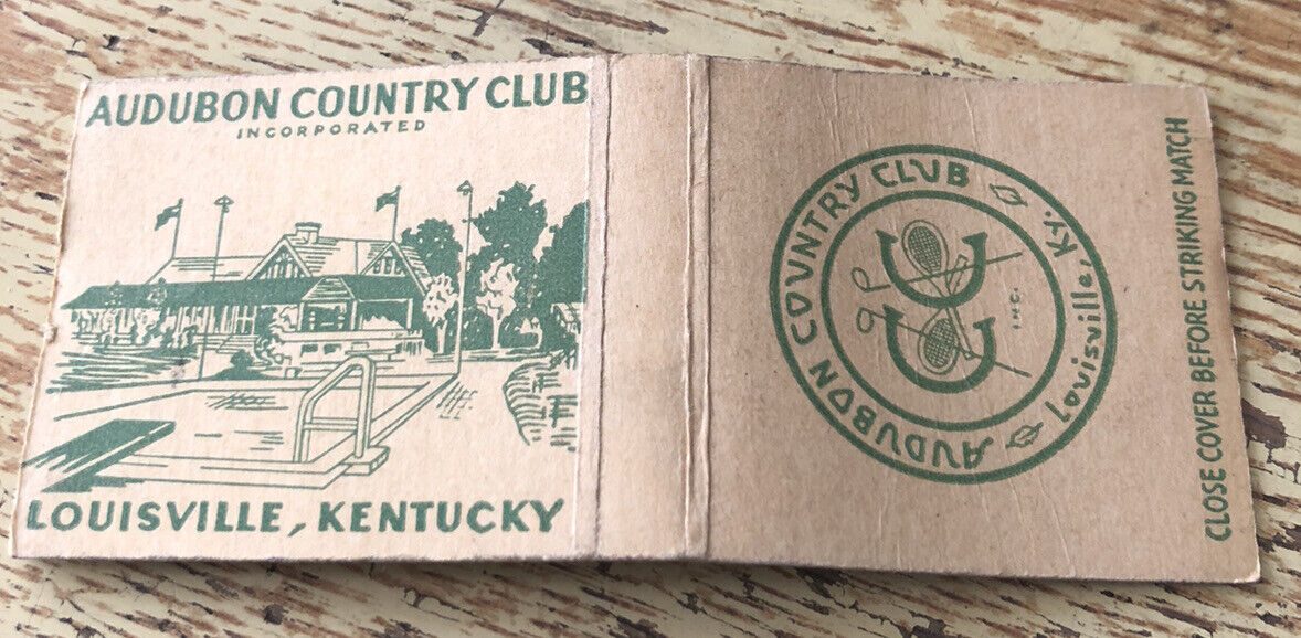1930s-40s Audubon Country Club Louisville Kentucky Matchbook Cover