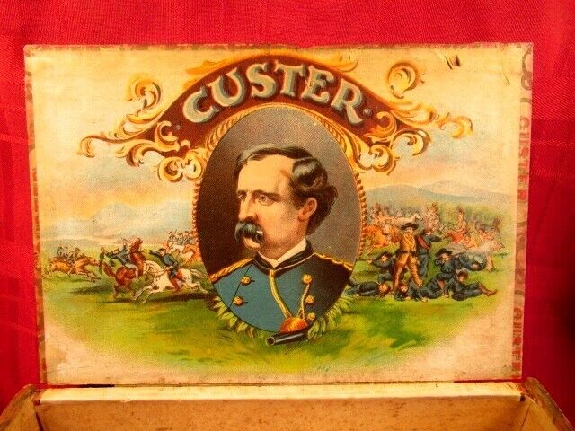 c1880  Custer Cigar Box -  General - EX EX RARE  Only one seen in 45 years Label