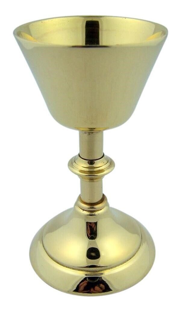 Sacred Vessel Container High Polished Brass Holy Wine Goblet 0.8 Ounce Chalice