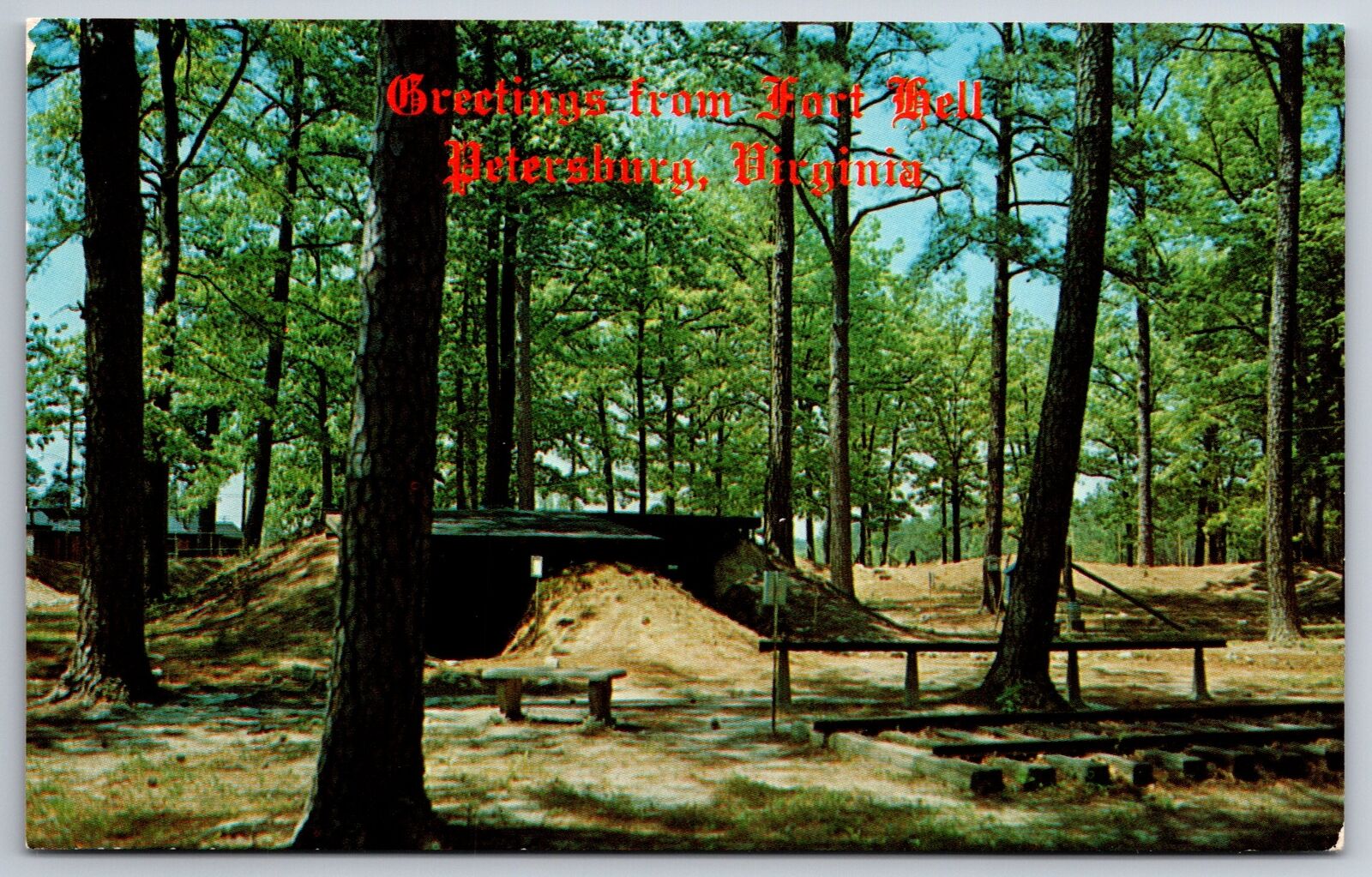 Petersburg Virginia~Roadside Fort Hell~Union Army Structure~US Hwy 301~1960s PC