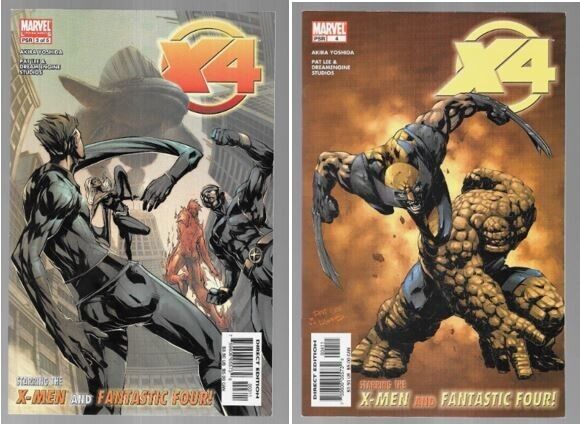 X4 3 4 X-MEN FANTASTIC FOUR LOT OF 3 COMIC BOOKS Wolverine Gambit Nightcrawler E