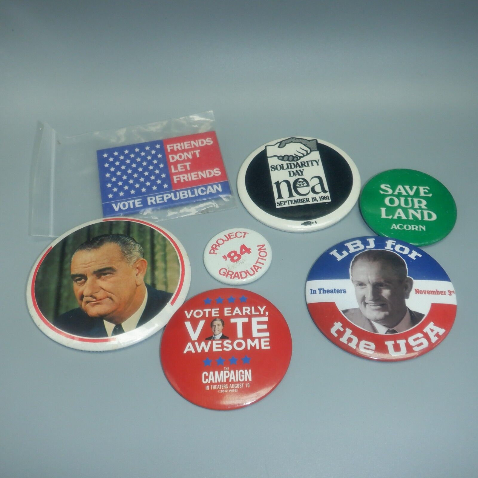 Lot of Vintage Political Pinback Buttons Democrat
