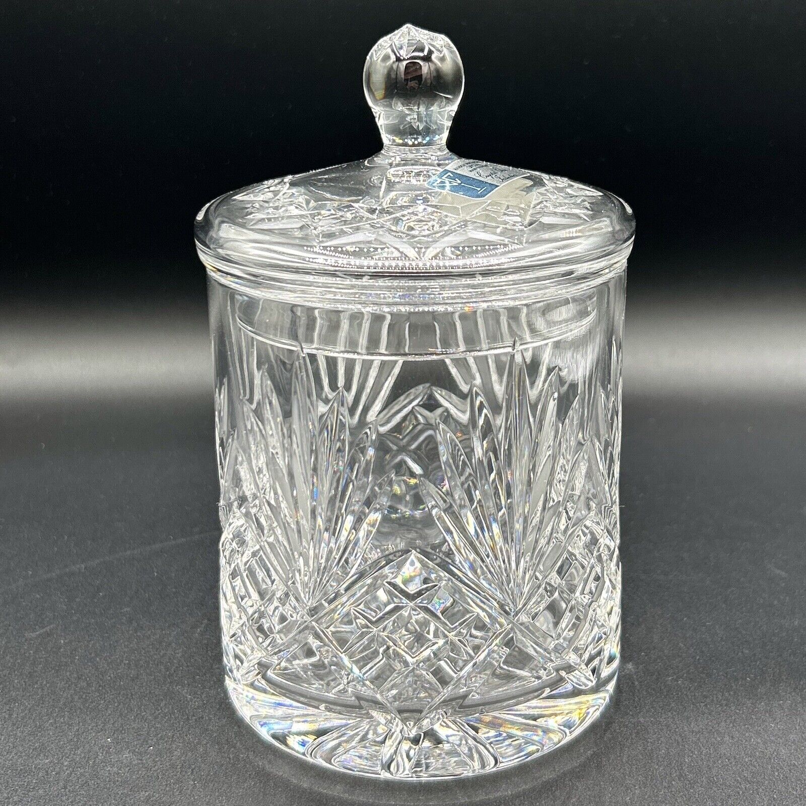 Crystal Clear Hungarian Hand Cut Hand Blown Biscuit Jar