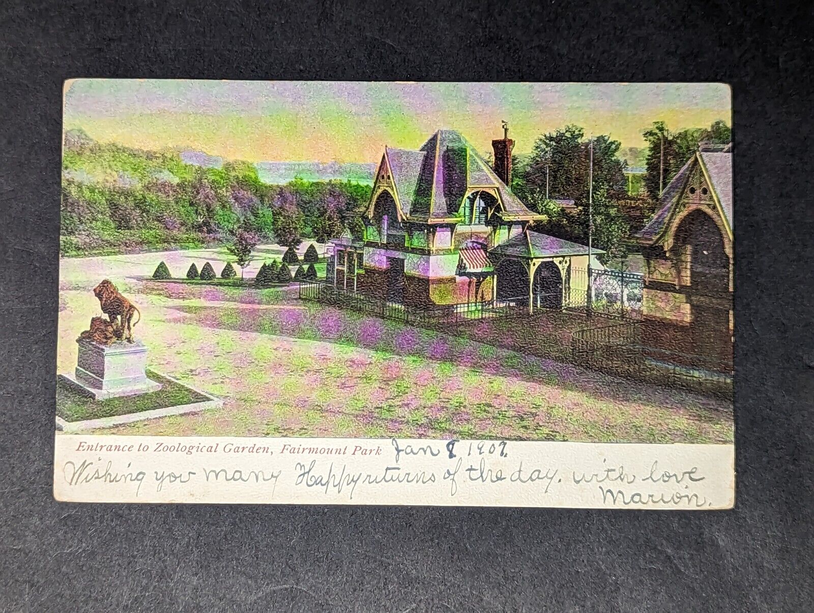 1907 Antique Postcard Zoological Garden Fairmont Park