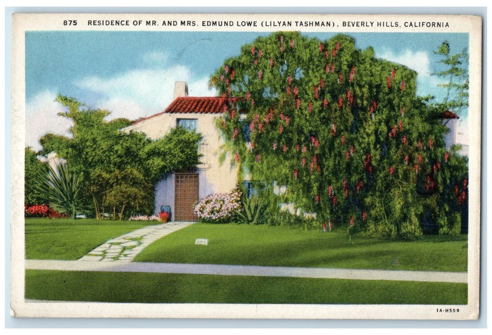 c1940s Canyon Estate Of Mr. And Mrs. Edmund Lowe Los Angeles California Postcard