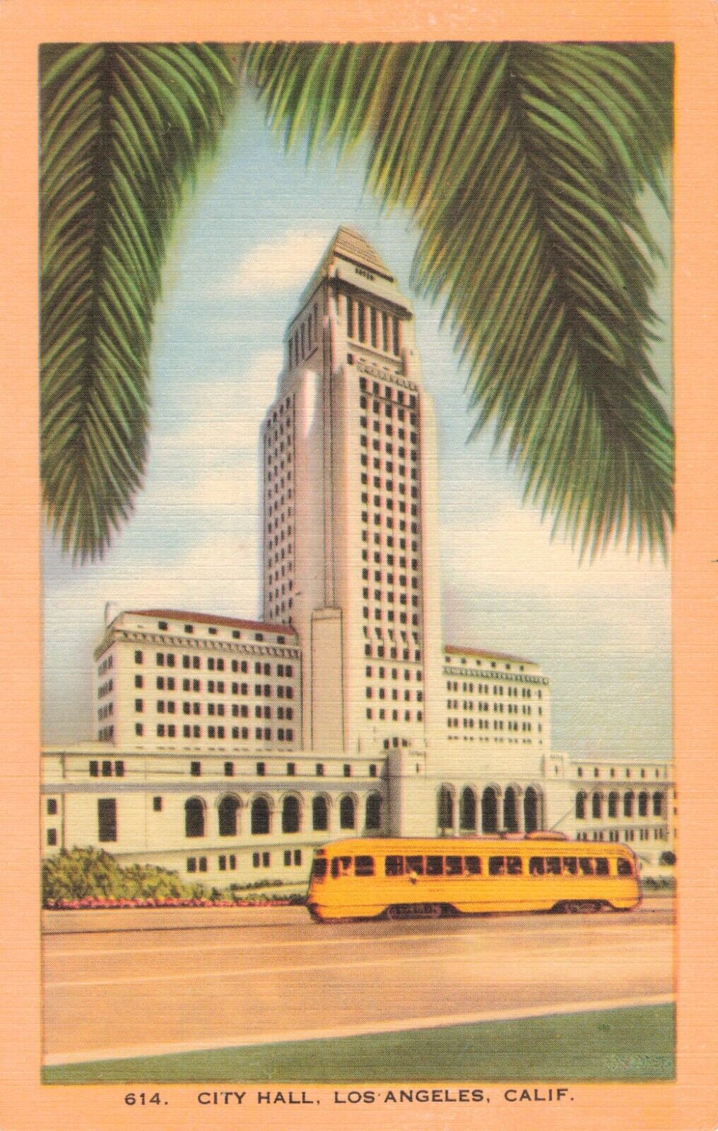 City Hall  Los Angeles CA 1930's Postcard A525
