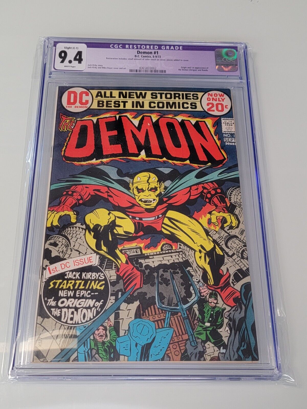 Demon #1 CGC 9.4 Restored 1972 Origin & 1st appearance of the Demon and Randu
