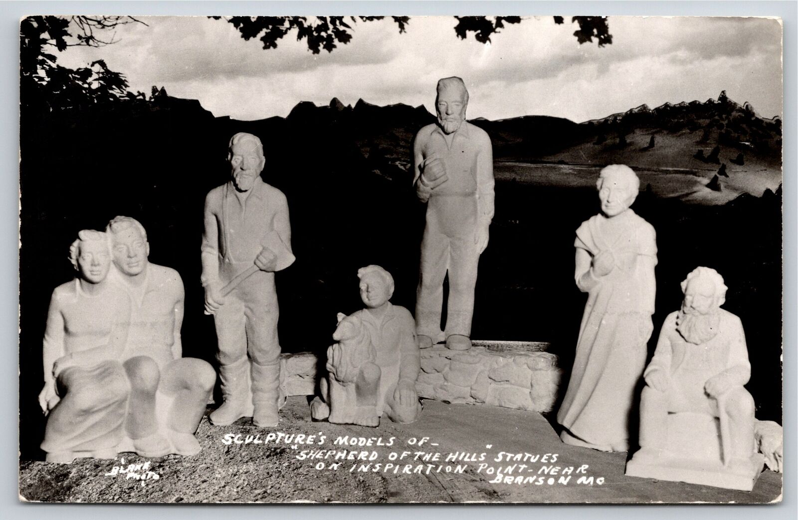 RPPC~Sculptures Models Shepherd of Hills Branson MO~Real Photo Postcard