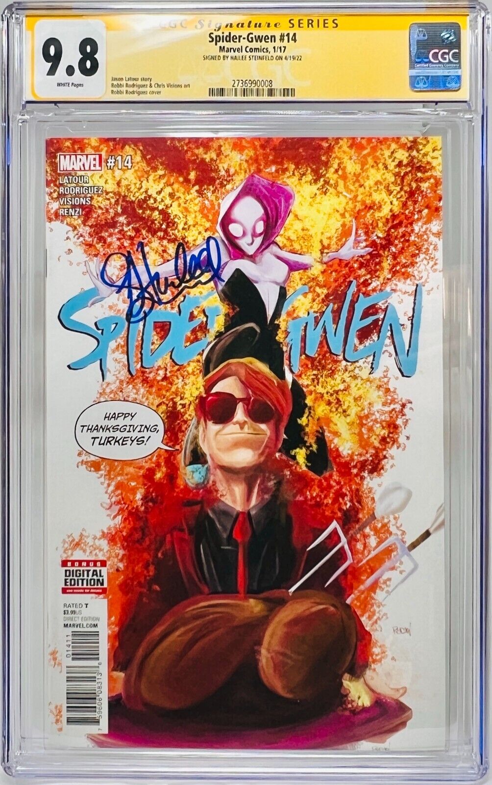 CGC Signature Series Graded 9.8 Spider-Gwen #14 Signed by Hailee Steinfeld