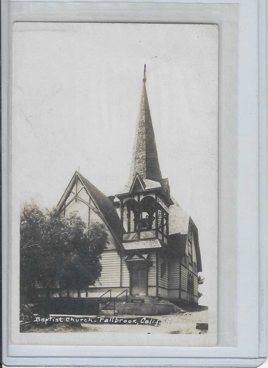 Rare -  Postcard - Baptist Church - Fallbrook, Calif, After 1912