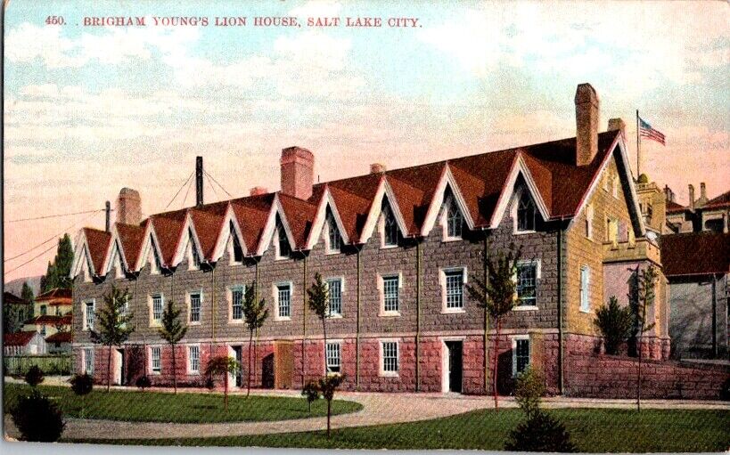 Postcard Brigham Young\'s Lion House Salt Lake City UT Utah c.1901-1907     I-571