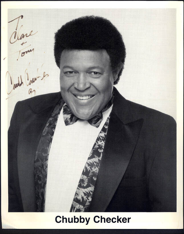 1997 CHUBBY CHECKER AUTOGRAPHED PUBLICITY PHOTOGRAPH