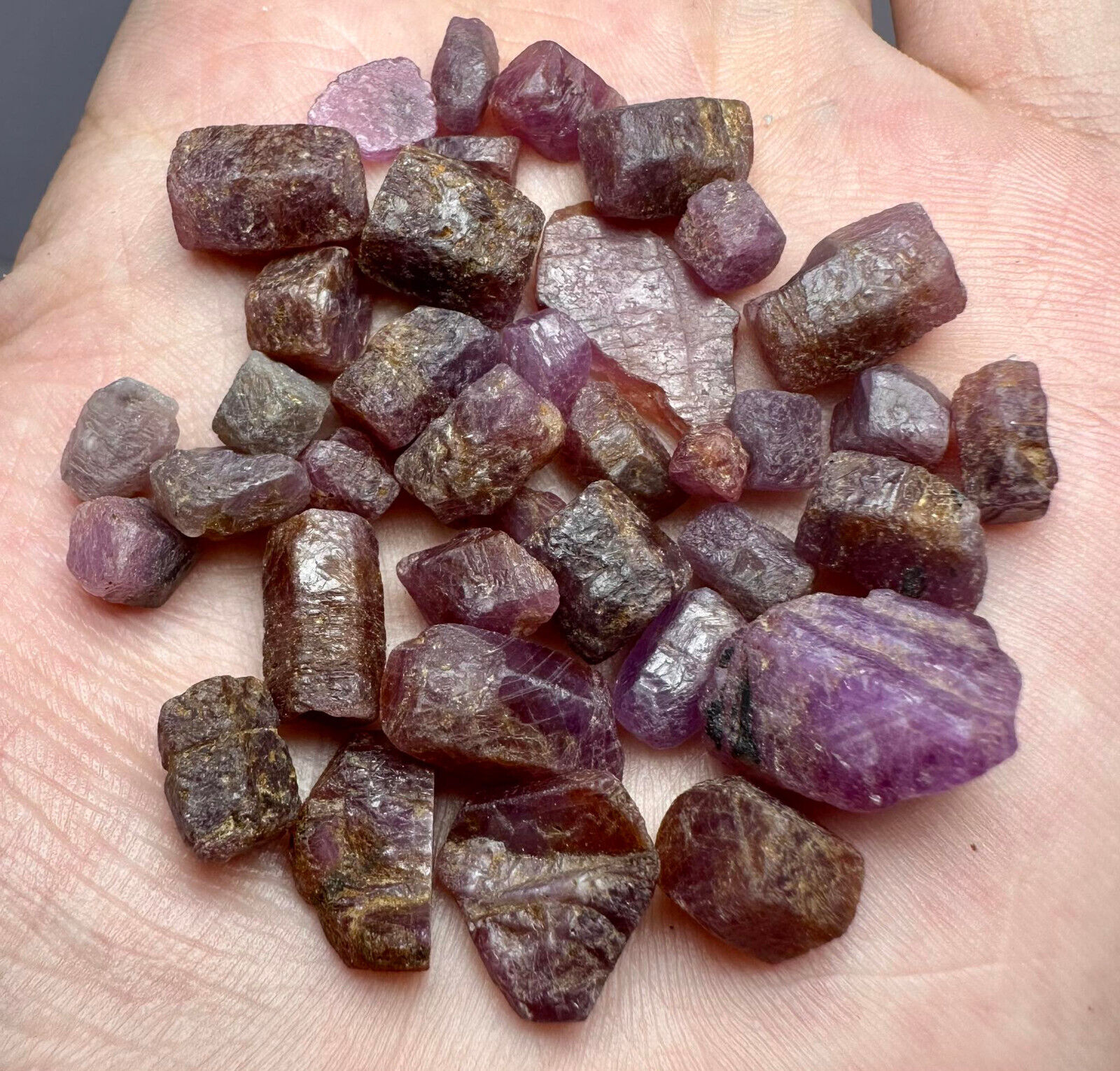 168 Carat Ultra Rare Ruby Corundum Crystals Lot From Afghanistan
